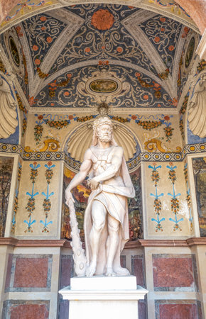 Salzburg, Austria - August 4, 2016:  The niche with the statue of Hercules in the University courtyardのeditorial素材