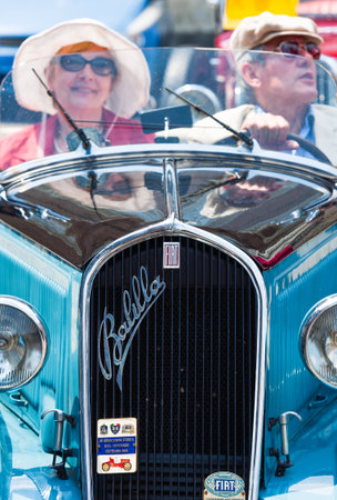 Turin, Italy -  June 24, 2010: A vintage car rally in San Carlo square, detailのeditorial素材