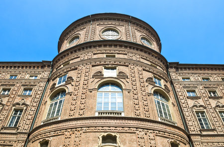 Italy, Turin, view of the facade of the Carignano Palaceのeditorial素材