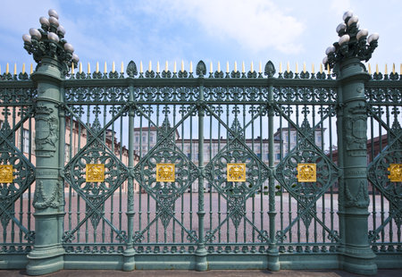 Italy, Turin, detail of the gate of the Royal palaceのeditorial素材