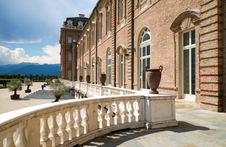 Venaria, Italy - June 19, 2014:  Royal Palace, view of  the garden side facedeのeditorial素材