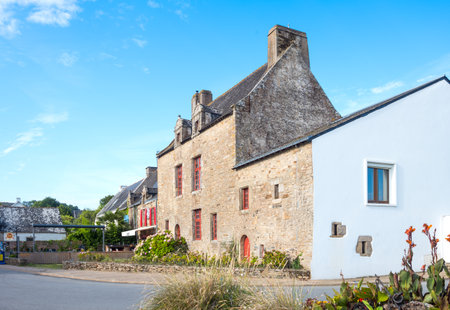 Trehiguier, France - August 11, 2017: The typical architectures of the viillageのeditorial素材