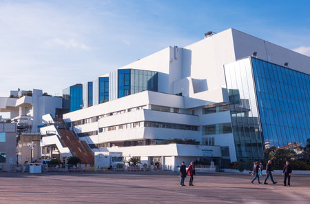 Cannes, France - November 20, 2017: Side view  of the Festival Palace on the Croisette Boulevardのeditorial素材