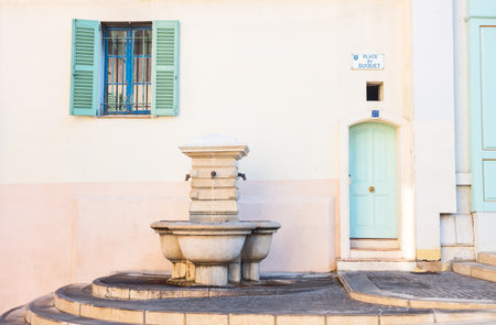 Cannes, France - November 21, 2017: The typical colorful houses of Le Sequet old townのeditorial素材