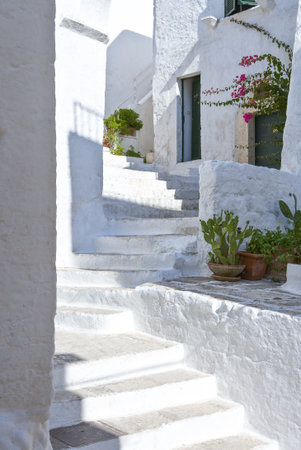 Italy, Ostuni, traditional architectures of the old villageの写真素材