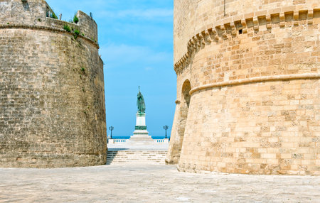 Otranto, Italy - April 11, 2010: View of the Alfonsina tower in the old townのeditorial素材