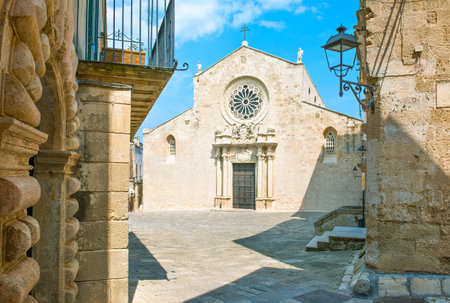 Italy, Otranto, view of the Cathedral in the old townの写真素材