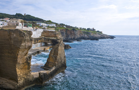 Italy, Santa Cesarea , the cliffs of  Porto Miggianoの写真素材