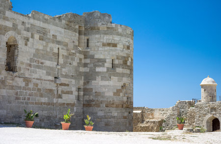 Siracusa, Italy - June 3, 2012:  Ortigia district, detail of the Maniace castle inside