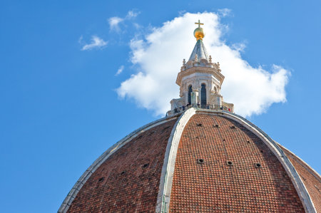 Florence, Italy - October 16, 2009: The Brunelleschi's cupola seen from  the Cathedral terraceのeditorial素材