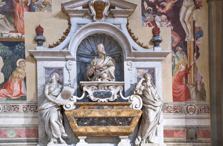 Florence, Italy - October 15, 2009: The Galileo's vault in Santa Croce churchのeditorial素材