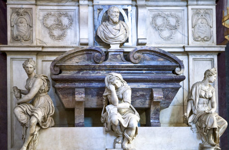 Florence, Italy - October 15, 2009: The Michelangelo's vault in Santa Croce churchのeditorial素材
