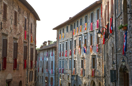 foreshortening of Dei Consoli streetの写真素材
