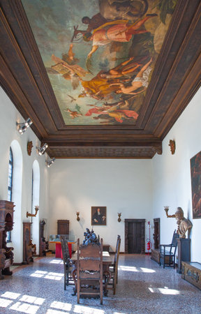 Trieste, Italy - August 9, 2010: The Del Capitano hall of the San Giusto castleのeditorial素材