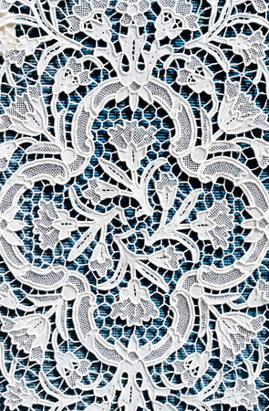 Burano, Italy - April 26, 2008: Detail of the typical laces of Burano islandのeditorial素材
