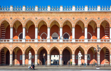 Padua, Italy - March 21, 2013: The Amulea Loggia palace in Prato Della Valle squareのeditorial素材