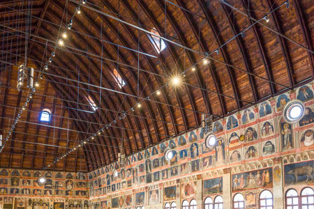 Padua, Italy - March 21, 2013:  The  astrological cycle of frescos in the main hall of the Della Ragione palaceのeditorial素材