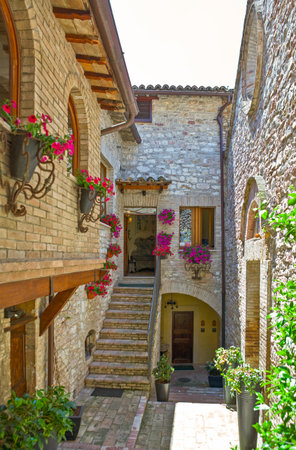 Assisi, Italy - May 21,2009: The architectures of the old country centerのeditorial素材