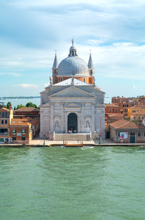 Venice, Italy - july 2, 2017: Giudecca canal, the Del Redentore Churchのeditorial素材