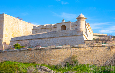 Valletta, Malta - February 5, 2017:  The  St Elmo fort seen from the seaのeditorial素材