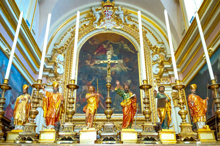 Rabat, Malta - February 4, 2017: The main altare of the St Paul Churchのeditorial素材