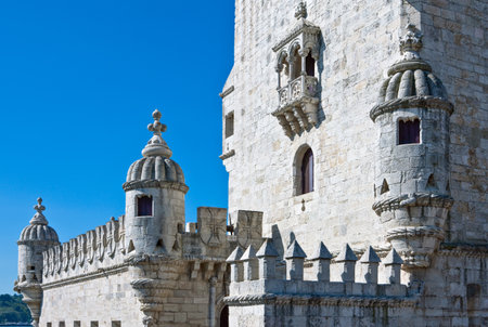 Lisbon, Portugal - March 25, 2009: The Belem tower on the Tagus river mouthのeditorial素材
