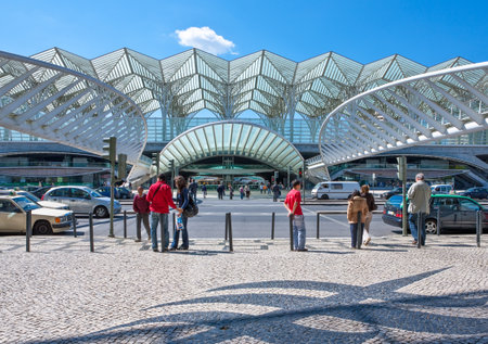Lisbon, Portugal - March 25, 2009: The metro station designed by Clalatrava, in the Parque Das Nacoes exhibition areaのeditorial素材