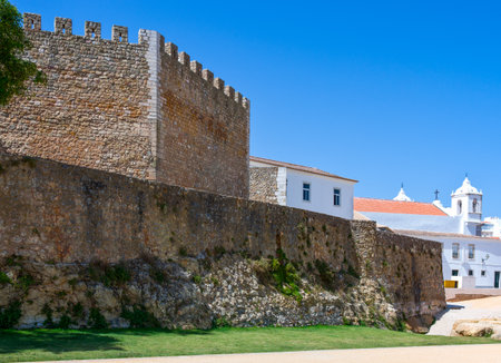 Lagos, Portugal - August 26, 2010: Algarve region, the walls of  the old townのeditorial素材