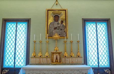 Castelgandolfo, Italy - April 21, 2017: Tha altar of the Czestochowa chapel in the Apostolic palace, summer residence of the Popesのeditorial素材