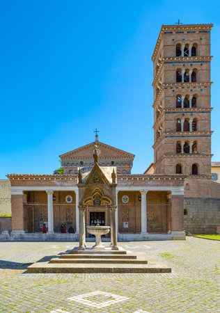 Grottaferrata, Italy - April 23,2017:  The church of the Greek Abbey of St. Niloのeditorial素材