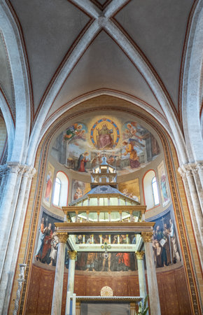 Anagni, Italy -  April 22, 2017: The main altar of the Caehedralのeditorial素材