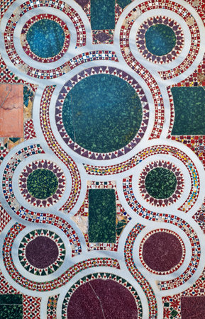 Anagni, Italy -  April 22, 2017: Detail of the marble mosaic of the Cathedral floorのeditorial素材