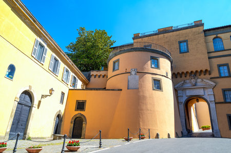 Castelgandolfo, Italy, the walls of the Apostolic palace, summer residence of the Popesのeditorial素材