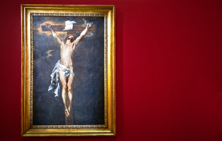 Monza, Italy - March 27, 2018: A painting by Van Dyck in the chapel of the Royal villaのeditorial素材