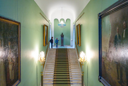 Moscow, Russia - June 21, 2015:The entrance staircase of the Tretjakov Galleryのeditorial素材
