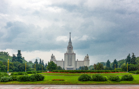 Russia, Moscow, the traditional architectures of the University Palaceのeditorial素材