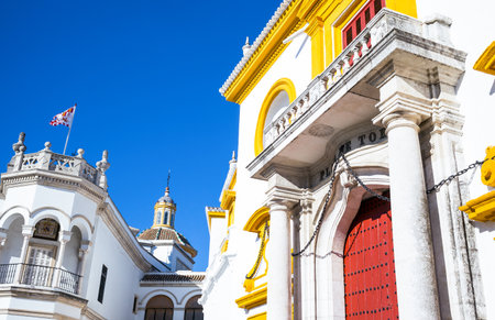 Spain, Andalusia, Seville, the Plaza de Toros (Bullring) and Real Maestranza de Caballeria Museumのeditorial素材