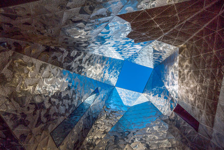 Barcelona, Spain - september 30 , 20012: Detail of the modern architectures of the Herzoc Forumのeditorial素材