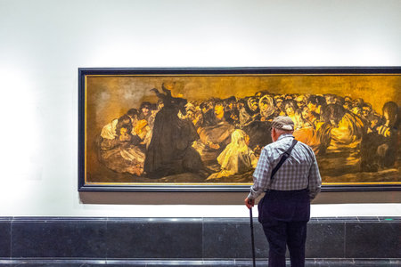 Madrid, Spain - August 25, 2015: Visitors in the halls of the Museum Del Pradoのeditorial素材