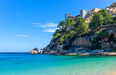 Balearic islands, Ibisa, the Sant Miquel beachの写真素材