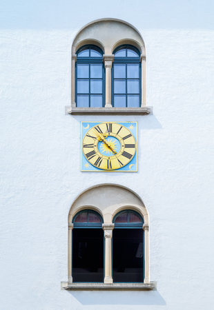 Zurich, Switzerland -  July 10, 2016:  The clock of cloister of the Grossmunster church