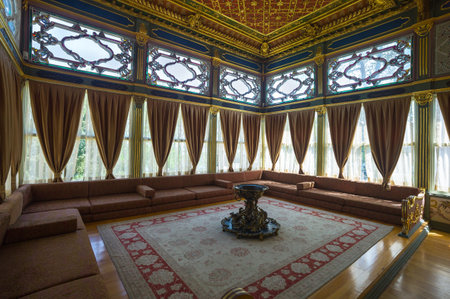 Istambul , Turkey - Mai 1, 2013:  Topkapi Palace,  fourth courtyard, the interior of the Terrace...