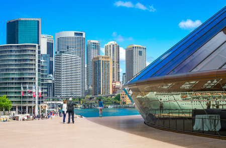 Sydney, Australia - October 17, 2014:  Tourists on the flight of steps of the Opera Houseのeditorial素材