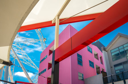 Melbourne, Australia - October 11,2014: Architectures of the Harbour Town of the Victoria Harbourのeditorial素材