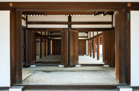 Kyoto, Japan - June 11, 2017: The ancient wooden architectures of the Imperial Palaceのeditorial素材