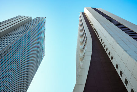 Tokyo, Japan  - June 8, 2017: The modern architectures of the Shinjuku districtのeditorial素材