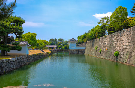 Kyoto, Japan, a pavilion in the park of the Nijo castleのeditorial素材