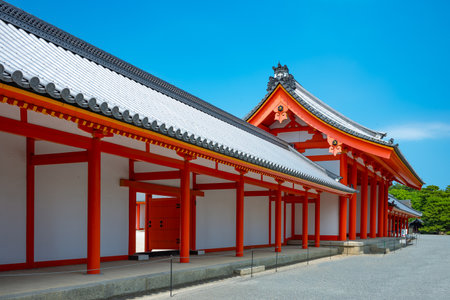 Lapam, Kyoto, the ancient wooden architectures of the Imperial Palace courtyardのeditorial素材