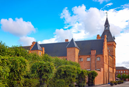 Denmark, Jutland peninsula, Esbjerg,view of the ancient Town Hall in Towergade street