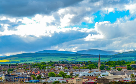 Dornoch, Scotland - May 28, 2019: The country seen from the sea